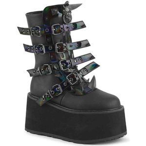 DemoniaCult - DAMNED-156 Plateau Laarzen - US 6 - 36 Shoes - Zwart