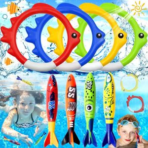 Onderwaterspeelgoed Duiken Ring Duiktraining Torpedo Duikspellen voor Kinderen - Speelgoed voor Zwembadduiken - Zomerstranden Zwembaden en Baden - Vijf Kleuren