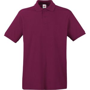 Grote maat bordeaux rood polo shirt premium van katoen voor heren 3XL - Polo t-shirts voor heren 3XL (EU 58)
