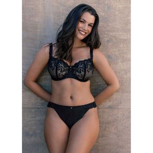 Fantasie Portia Brazilian Slip – Zwart – Lurex Kant – Naadloze Afwerking - Maat S