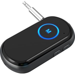 Provium Bluetooth 5.0 - compacte 2 in 1 Zender en Ontvanger - Handsfree Bellen - Bluetooth auto audio headset - Dual Device Connectie - 10 uur Batterij - 3.5mm AUX adapter - zwart
