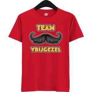 Team Vrijgezel | Vrijgezellenfeest Cadeau Man - Groom To Be Bachelor Party - Grappig Bruiloft En Bruidegom Shirt - T-Shirt - Unisex - Rood - Maat L