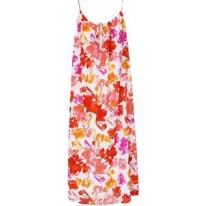 Jurk - Spaghettibandjes - Bloemen - Oranje/Roze - Maat S