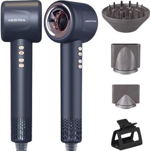 Föhn met Diffuser - Aestra - 110.000RPM - Superkrachtig - Haardroger - 3 Opzetstukken - Ionische Functie - Grijs