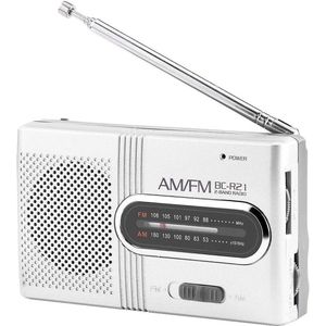 Noodradio - AM FM Radio - Radio op Batterijen - Kleine Draagbare Radio - Batterij Radio - Radio op Batterijen voor Rampen - Noodradio - Zakradio - Met Koptelefoonaansluiting - 9.6*5.8*2.3cm