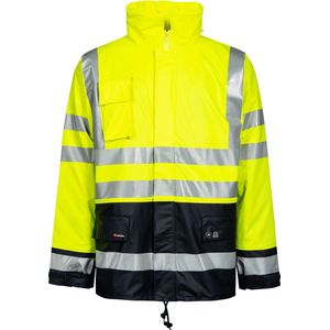 Lyngsøe Rainwear Winter regenjas fluor geel/marine XL