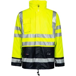 Lyngsøe Rainwear Winter regenjas fluor geel/marine - maat XL