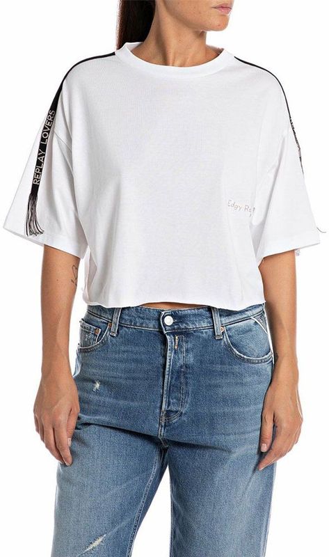 Replay - W3798P.000.23608P - T-shirt - Wit - Korte Mouwen