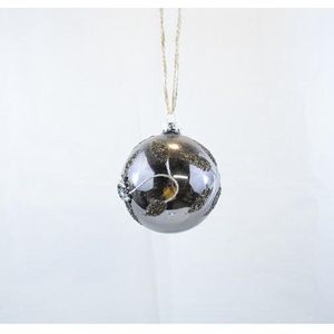 Set van 3 kerstballen: brons/bruin/glitter: Ø 7 cm: glas