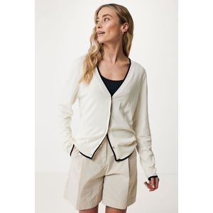 Basic Vest With Contrast Dames - Off White - Maat L