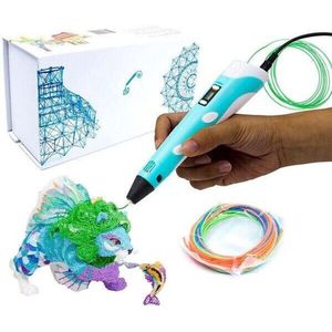 3D-printpenset met 3 kleuren PLA-filament 3M Doodle Printer Tekencadeau voor kinderen - Blauw