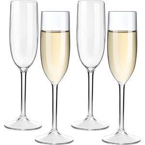Tritan-Kunststof, onbreekbaar, champagne-drinkglas, wijnglazen, glazen voor campingfeest, BPA-vrij, 170 ml, plastic mokken, set van 4