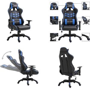 vidaXL Gamestoel kunstleer blauw - Gamingstoel - Gamingstoelen - Racingstoel - Racingstoelen