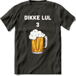 Dikke Lul 3 Bier T-Shirt | Bier Kleding | Feest | Drank | Grappig Verjaardag Cadeau | - Donker Grijs - M