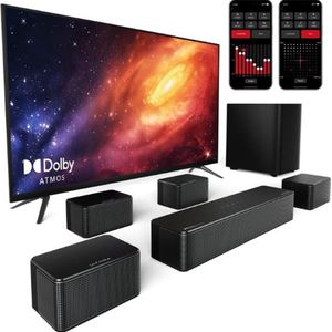 Luxe Soundbar – Met Subwoofer – Home Cinema Set – Ingebouwde Subwoofer – Voor TV – Draadloos – Set – Bluetooth – 460W – Zwart