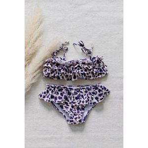 Meisjes zwemkleding - Bikini Purple Panter - maat 74/80