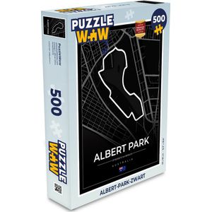 Puzzel Circuit - Formule 1 - Australië - Racebaan - Albert Park circuit - Zwart - Legpuzzel - Puzzel 500 stukjes