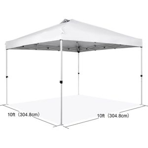 Luifeltent - Luifel - Partytent - Luifelzonwering - Luifel - Pop Up Luifeltent - met met Draagbare Roltas en 4 Zandzakken Waterdicht en Zonwerend Gazebo - 10x10ft Wit