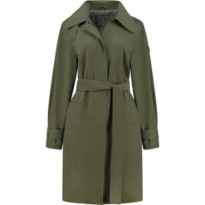 MGO Pippa Dames Trenchcoat - Lange jas vrouwen - Wind- en Waterdicht - Olijfgroen - Maat XL