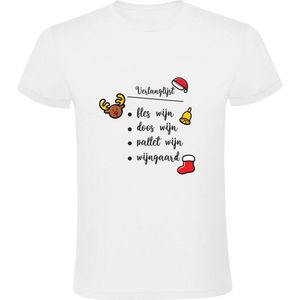 Kerst verlanglijst Heren T-shirt - wijn - wijnen - drank - christmas - feestdagen