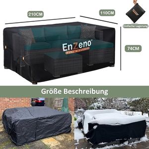 Afdekking voor tuinmeubelen, 210 x 110 cm, waterdicht afdekzeil, tuinmeubelen, Oxford-weefsel, zeil voor tuinmeubelen, tuinlounge, afdekking, winterbestendig