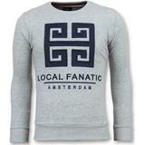 Greek Border - Leuke Sweater Mannen - 6350G - Grijs