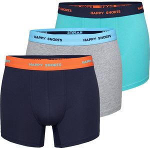 Happy Shorts 3-Pack Boxershorts Heren D906 Effen Kleuren - Maat S
