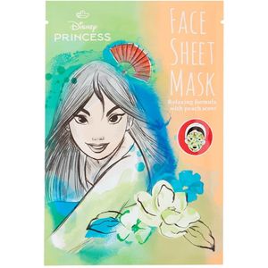 Disney princess Face sheet mask - Mulan - relaxing ontspannend gezichtsmasker - tissue masker -peach perzik - prinsessen