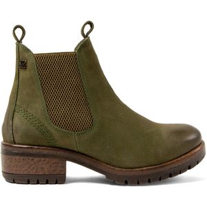 Lazamani - Lia Dames Chelsea Boots Leer Green - Maat 41