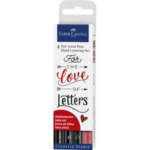 Faber-Castell tekenstift - Pitt Artist Pen - handletteringset - 4-delig - zwart - FC-267115