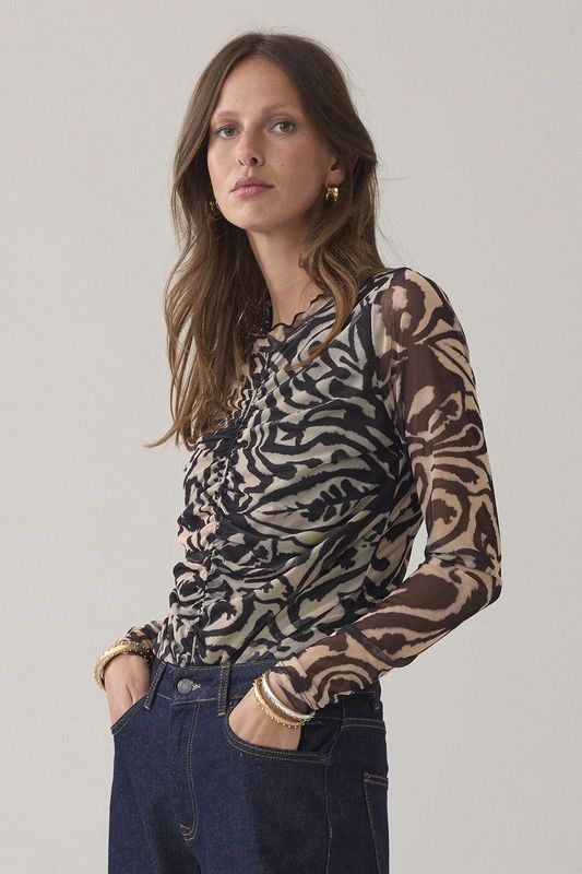 Summum - Blouse 3s5217-30733 - Aardetinten - Kleding