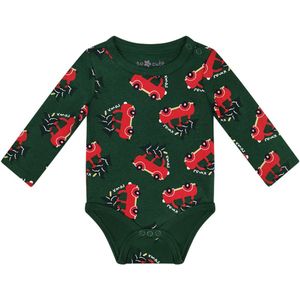 Kerst Romper Auto Kerstboom Xmas Groen- maat 56 - 100% katoen - Rompertjes baby kleding babykleding jongens meisjes