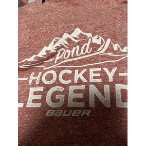 Vintage SS T-shirt Large Bauer Pond Hockey Legend rood/roze
