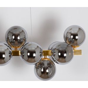 Luxe hanglamp 16-lichts smoke glas met spiegeleffect - Sunita