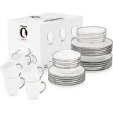 vtwonen Dinerset - Set van 36 - Wit-Zilver