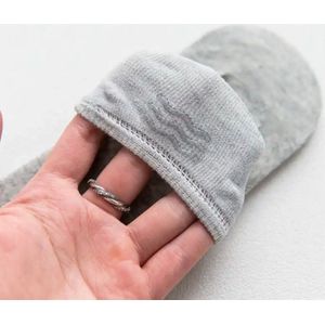 footies - Bamboo - 6 paar - Naadloos - anti-slip hak - Lichtgrijs - Maat 39-45