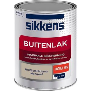 Sikkens Buitenlak - Verf - Hoogglans - Mengkleur - RIJKS zacht bruin - 1 liter