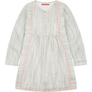 Duin long sleeve dress 03 woven stripe White: 104/4yr