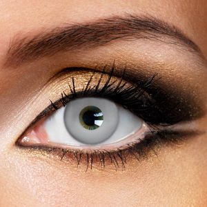Partylens® kleurlenzen - Grey Out - jaarlenzen met lenshouder - partylenzen