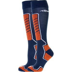 Nordica All Mountain Wintersportsokken - Maat 39-42 - duopack - Unisex - navy/oranje/wit