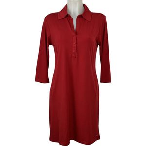 Angelle Milan - Travelkleding voor dames - Rode Jurk - Ademend - Kreukherstellend - Duurzame zomerjurk - Maat S - in 5 maten!