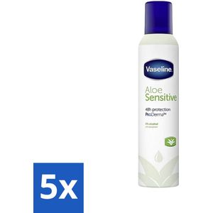 Vaseline - Aloe Sensitive - Deospray - Zacht voor de Huid - 250 ml - Bulkverpakking - 5 stuks