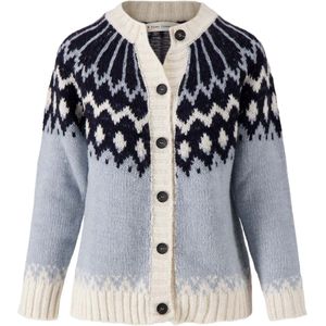 Zusss Vest Met Nordic Jacquard Blauw