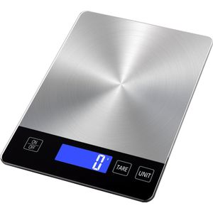 15KG Norskland Digitale Precisie Keukenweegschaal - 1gr tot 15kg - RVS / Zwart - Precisie Weegschaal - Keuken Weegschaal