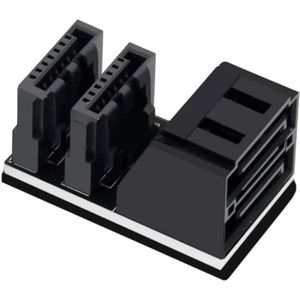 Allecto plus - Dual SATA adapter 7-pins female naar 90 graden schuine stekker (2 stuks) - Verticale adapter voor desktop, SSD, HDD
