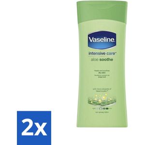 2 x Vaseline - Aloe Soothe - Bodylotion - Verfrissend - 400 ml - Vaseline Aloe Soothe - Bodylotion - Hydraterende Bodylotion - Aloë Vera - Gevoelige Huid