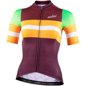 Nalini - Dames - Fietsshirt - Korte mouwen - Wielrenshirt - Zomer - LINEAR LADY JERSEY - LANGHE/ROAD WINE - L