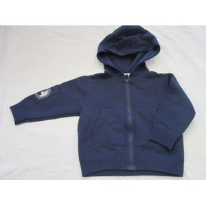 petit bateau  , jongens , gilet , marine , met kap+ rits , 2 jaar 86