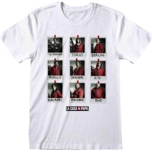 La Casa De Papel - Polaroid  Unisex T-Shirt Wit