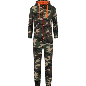 Onesie - Legergroen - Camouflage - Huispak met Ritssluiting en Capuchon